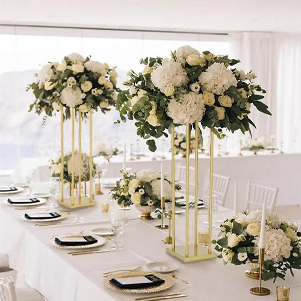 supports fleurs or modernes élégants décoration événement mariage party decorative flower holder centrois table