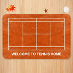 tapis sol moderne terrain tennis bleu vert orange antidérapant polyester coton 40x60cm 50x80cm