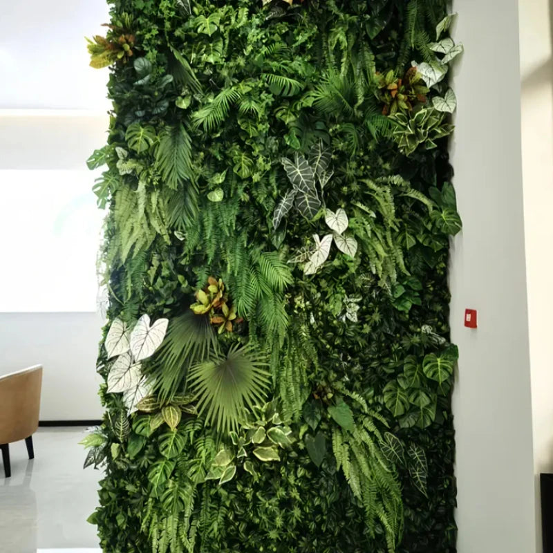 panneau mural végétal artificiel feuilles vertes moderne extérieur intérieur décoration verticale naturelle accrochable