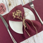 lot 12 serviettes coton table clips dorés couleur bleu clair