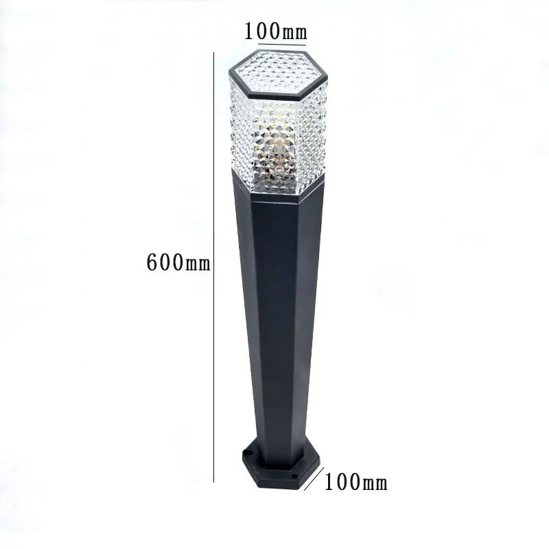 lampe solaire jardin extérieure ip65 moderne hexagonale points lumineux noir autoinstallation led