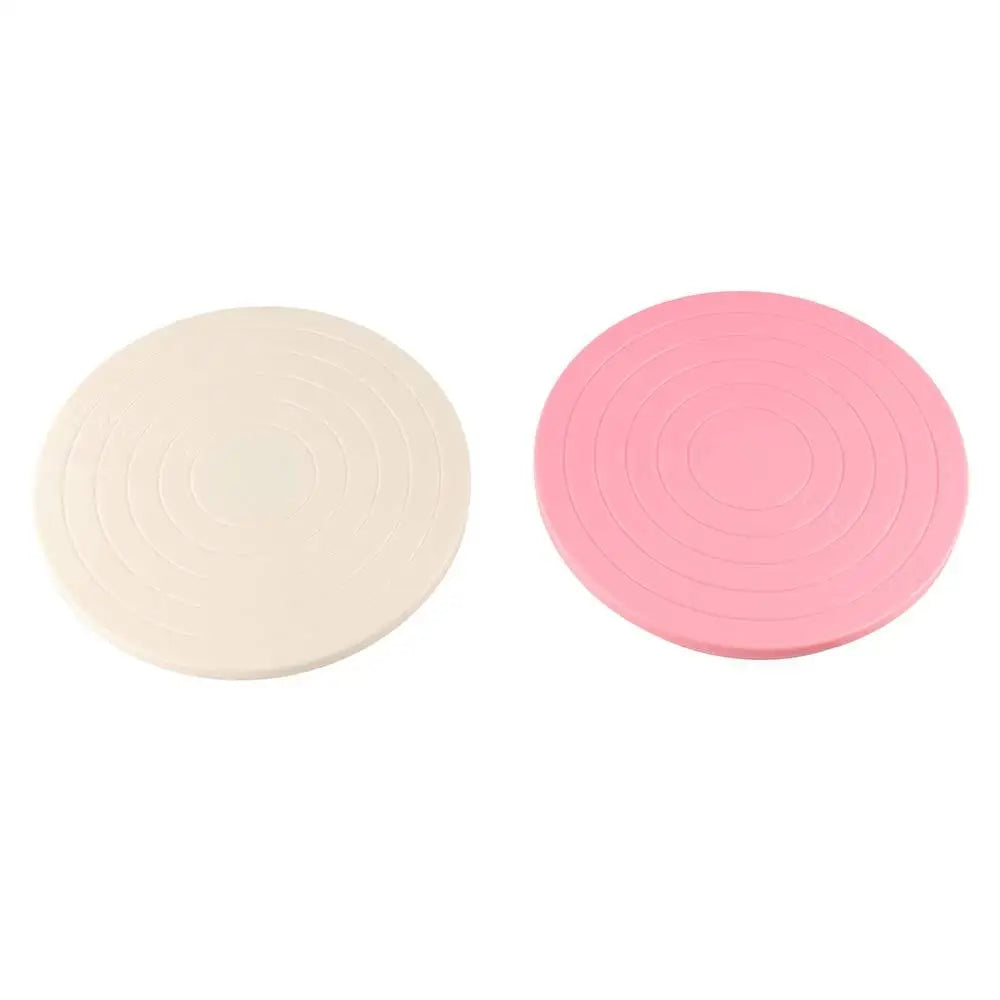 support présentation moderne plastique couleur beige rose rayures concentriques diamètre 10cm opacité