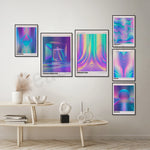 Toile imprimée psychédélique 70s sur canvas qualité premium