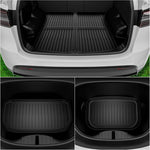 tapis sol coffre clips non slip tpe double couche rayures horizontales noir moderne tesla