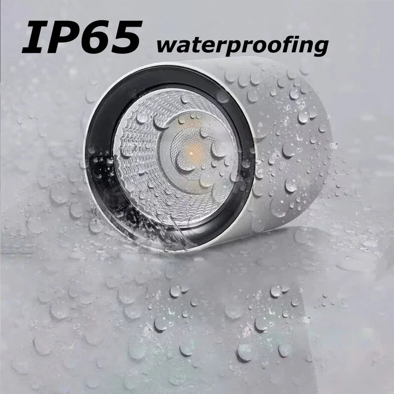 spot led noir moderne 28mm ip65 étanche 15w salle bain cuisine