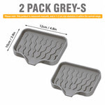 set plateaux savon silicone gris vert rayures modernes pratique auto drainants