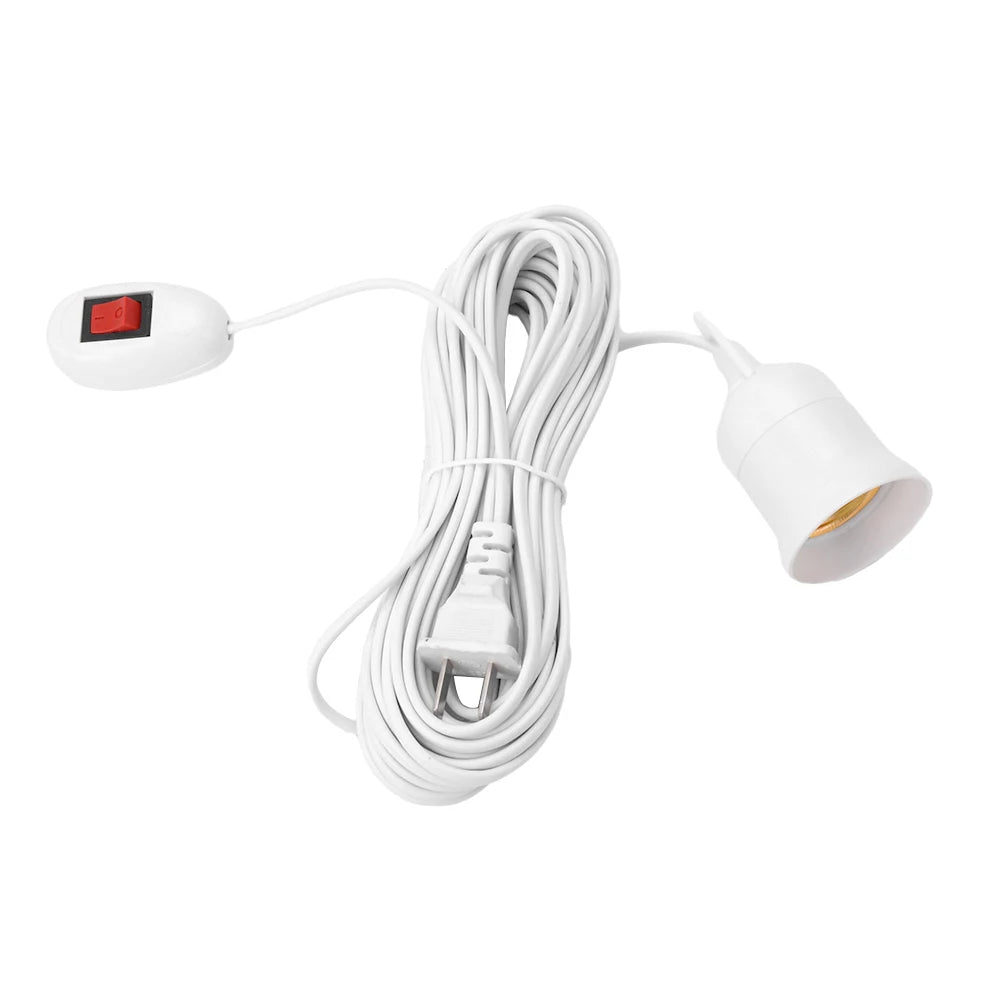 support ampoule e27 interrupteur câble électrique 10m blanc moderne fixations
