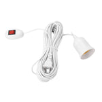 support ampoule e27 interrupteur câble électrique 10m blanc moderne fixations