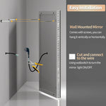 miroir salle bain rectangulaire lumineux led antibuée mural moderne grand sans cadre blanc