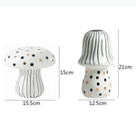 décoration intérieure moderne statue champignon peint rayures pois or blanc noirscrição abstraite contemporaine