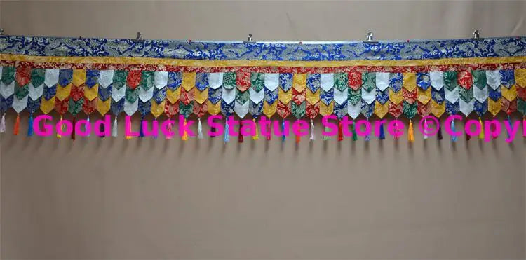 décoration murale tissu motifs floraux broderie multicolore franges traditionnel clips métalliques ethnique bleu rouge