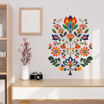 autocollants muraux floraux traditionnels multicolores résistants l'eau chambre salon pièces humides