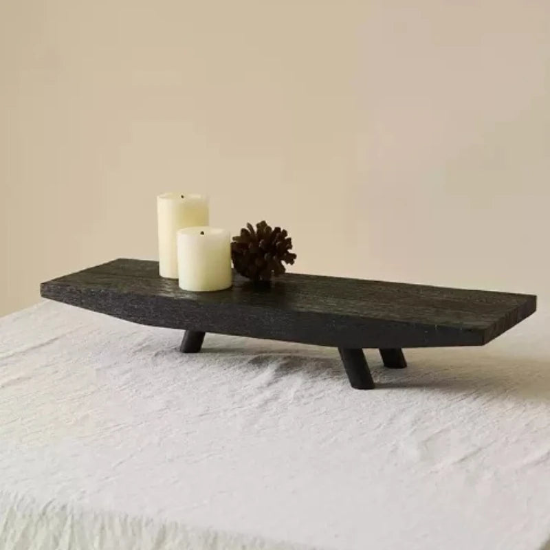 plateau bois noir minimaliste moderne rangement décoration organisation cuisine ornement multifonctionnel handmade