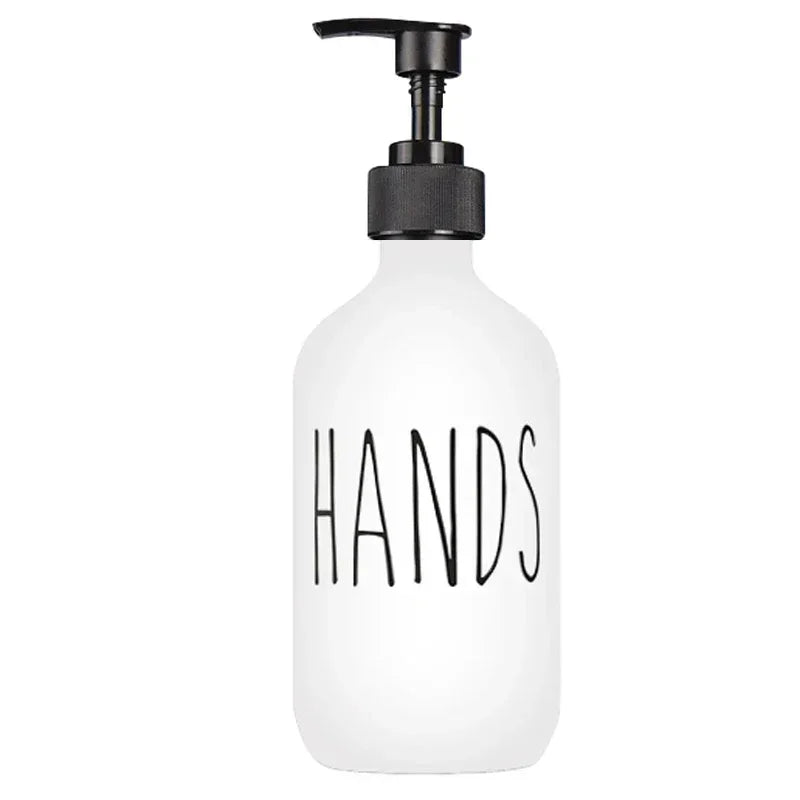 bouteilles savon liquide 500ml noir blanc texte hands dishes minimaliste moderne pompe pression