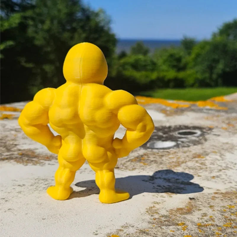 statue canard musclé jaune orange 3d humoristique décoration intérieure extérieure carnaval anniversaire noël