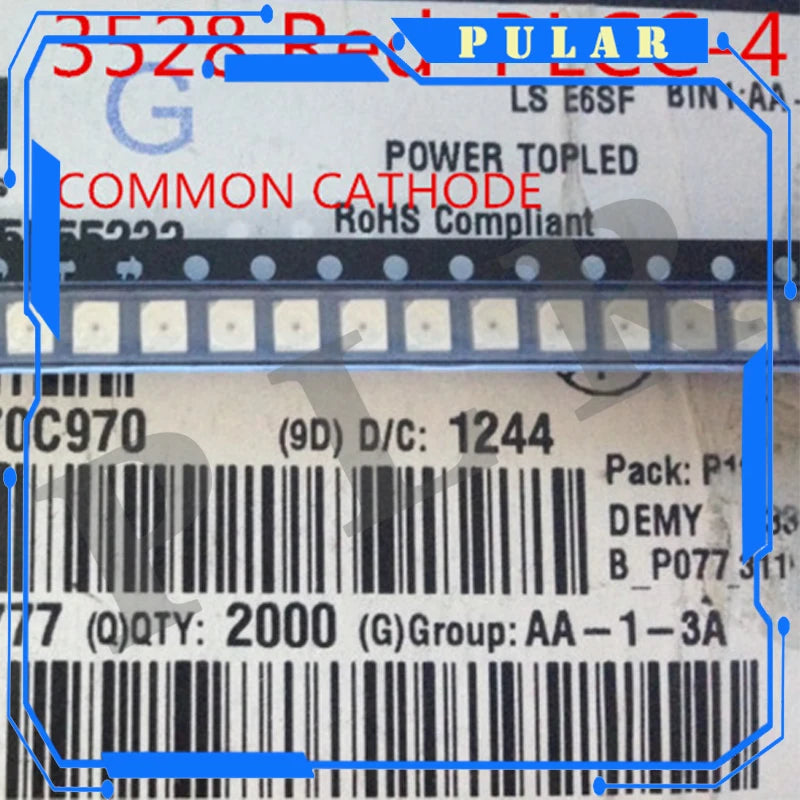 diodes led blanc bleu orange plcc 3528 très brillantes adhésives éclairage