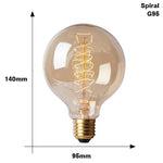 ampoules filament vintage transparentes dorées éclairage rétro tringles câbles noirs e27 180deg 30000h