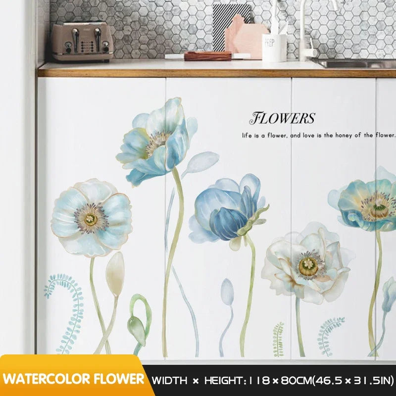 sticker mural fleurs cerisier papillons rose brun blanc adhésif moderne naturel decoration mur chambre