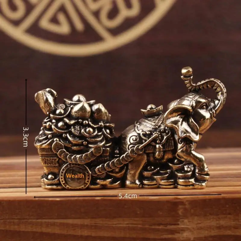 décoration intérieure éléphants chariot pièces métal doré tradition asiatique prospérité maison salon