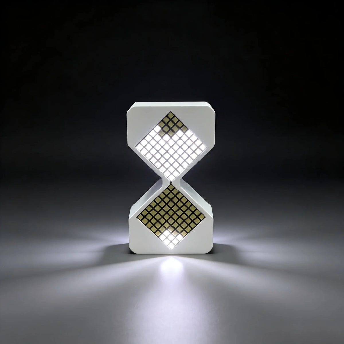 horloge led pixelée moderne minimaliste blanc noir ajustement luminosité affichage temps switch charge cabled