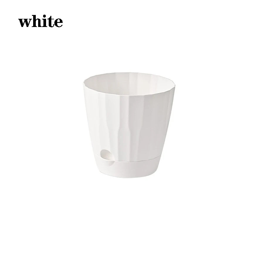 pots fleurs blancs rayures modernes balcon plante verte grille tailles résistantes auto absorbant