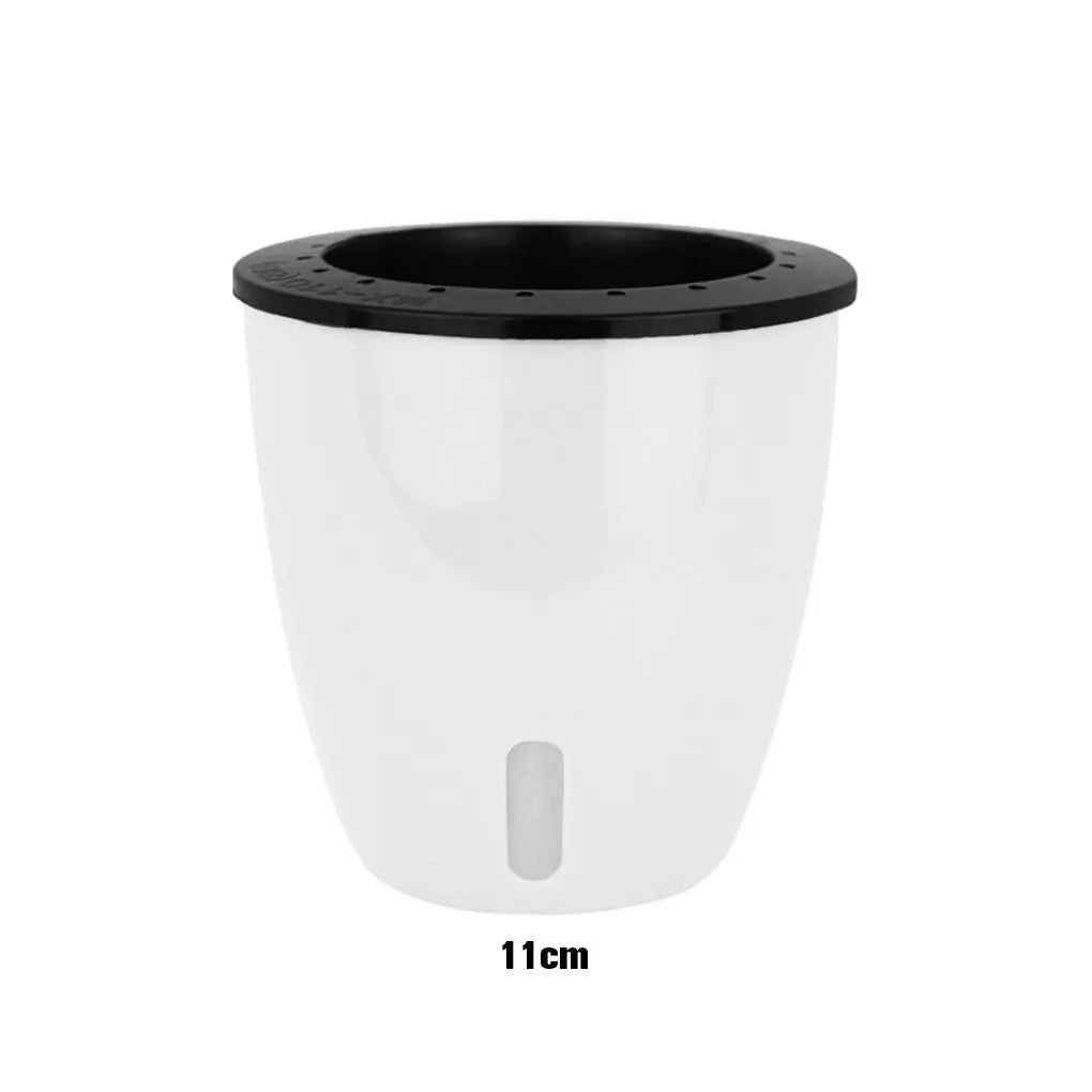 pots plantes modernes blanc noir drainage poignées 11cm 13cm 18cm