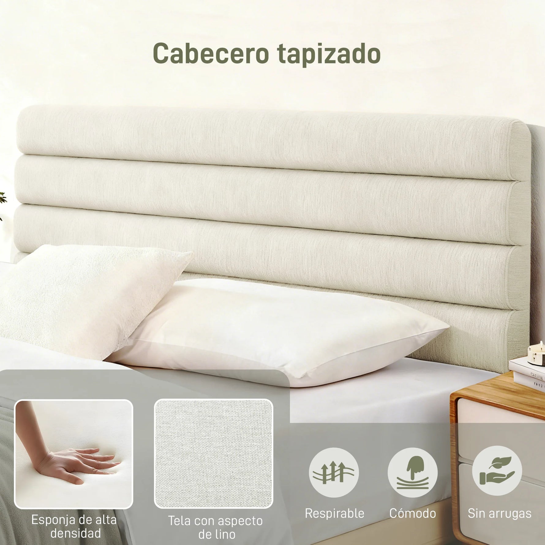 Tête de lit dans une décoration chambre contemporaine avec coussins assortis