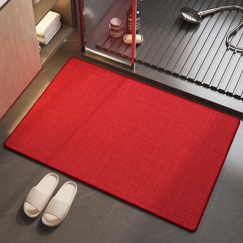 tapis bain antidérapant absorbant lavable texture granuleuse moderne minimaliste marron clair beige gris foncé