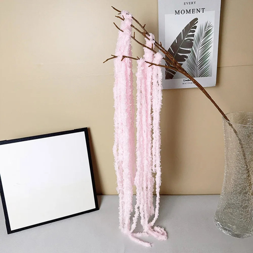 guirlande pampas blanc vert rose texture fibreuse naturelle rustique décoration intérieure mariage anniversaire festive