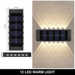 lampe solaire murale 12 led noir bleu panneau solaire moderne minimaliste adhésif double face