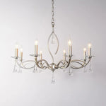lustre pendentif nickel cristaux transparents classique baroque salon restaurant