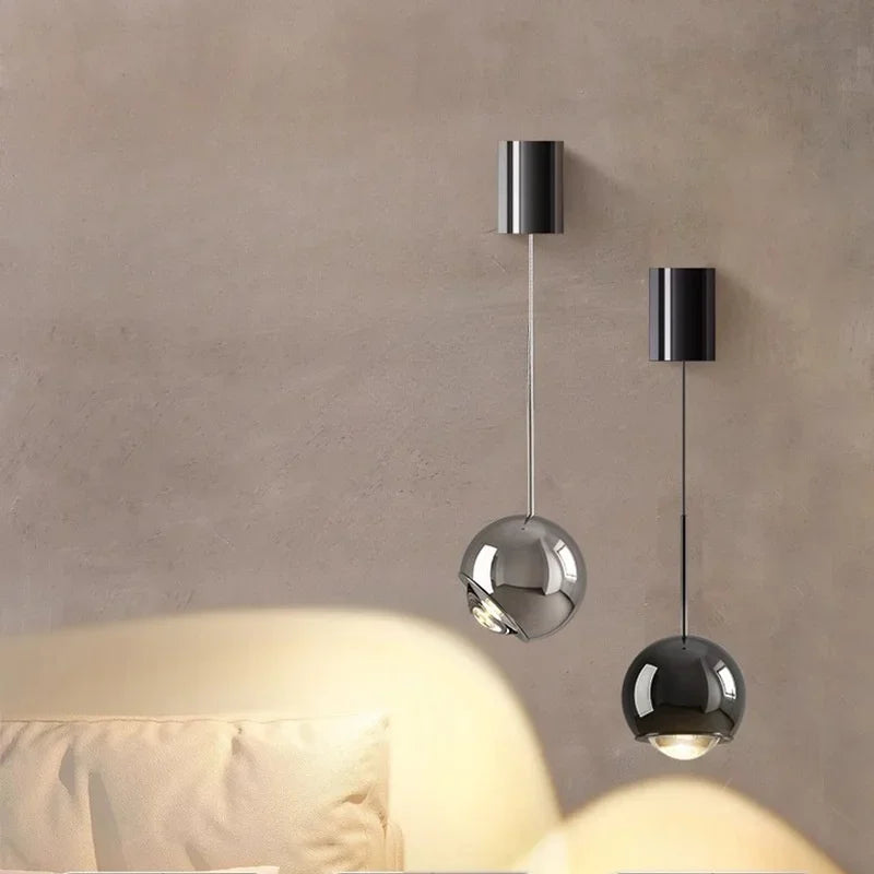 lampe murale moderne minimaliste argentée noire led mur fixé contemporain lumière chaude lumière blanche