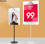 support publicitaire acrylique transparent noir blanc clips moderne porte affiche métal A4