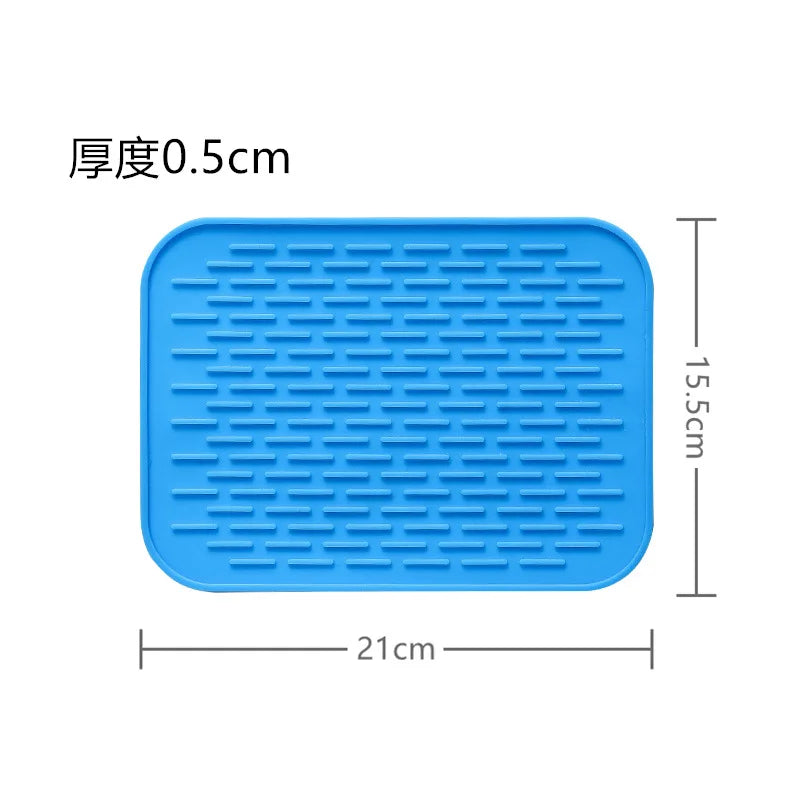 tapis protection cuisine silicone moderne vert bleu gris motifs géométriques