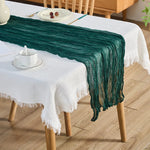 table runner moderne beige rouge blanc mariage maison solide rayures horizontales opaque voile