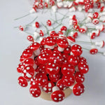 décor extérieur champignons artificiels rouge blanc points blancs piquet vert set 10 20 50pcs