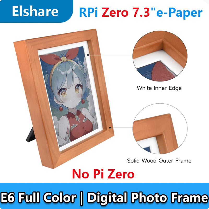 cadre photo numerique bois blanc moderne clips magnetiques resolution 800 480 echangetable affiche