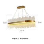 suspension lumineuse or moderne cristal pendants transparents 6000k 3000k télécommande dia100cm dia80cm l120cm