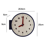 horloge murale double face moderne bleu blanc aiguilles quartz résine salon