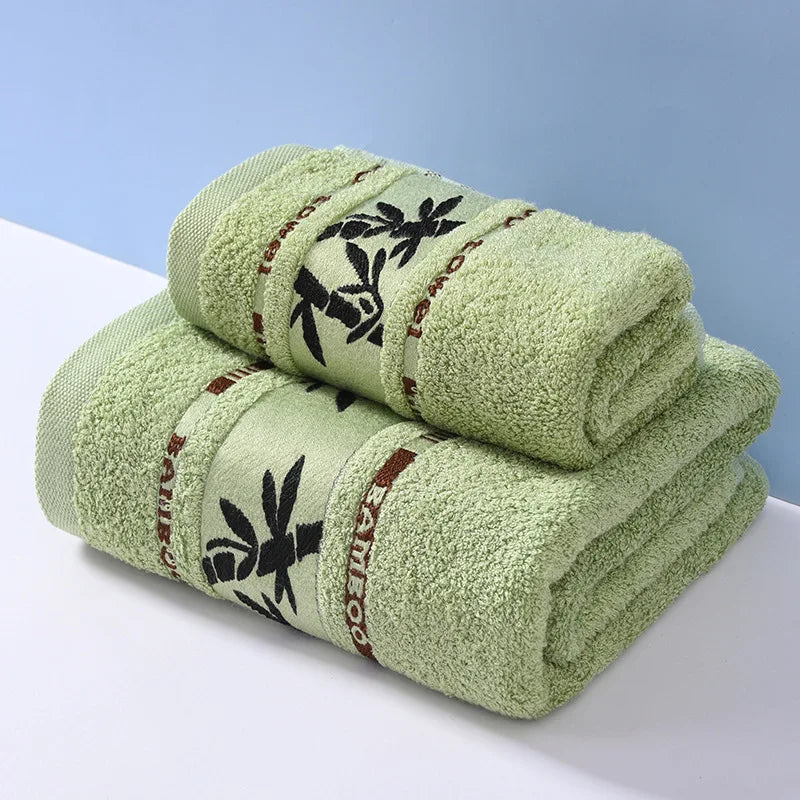 serviettes bambou vert blanc absorbantes douces moderne toilette