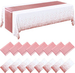 nappes jetables satinées chemins table motifs étoiles dorées roses festifs blanc or rose bleu