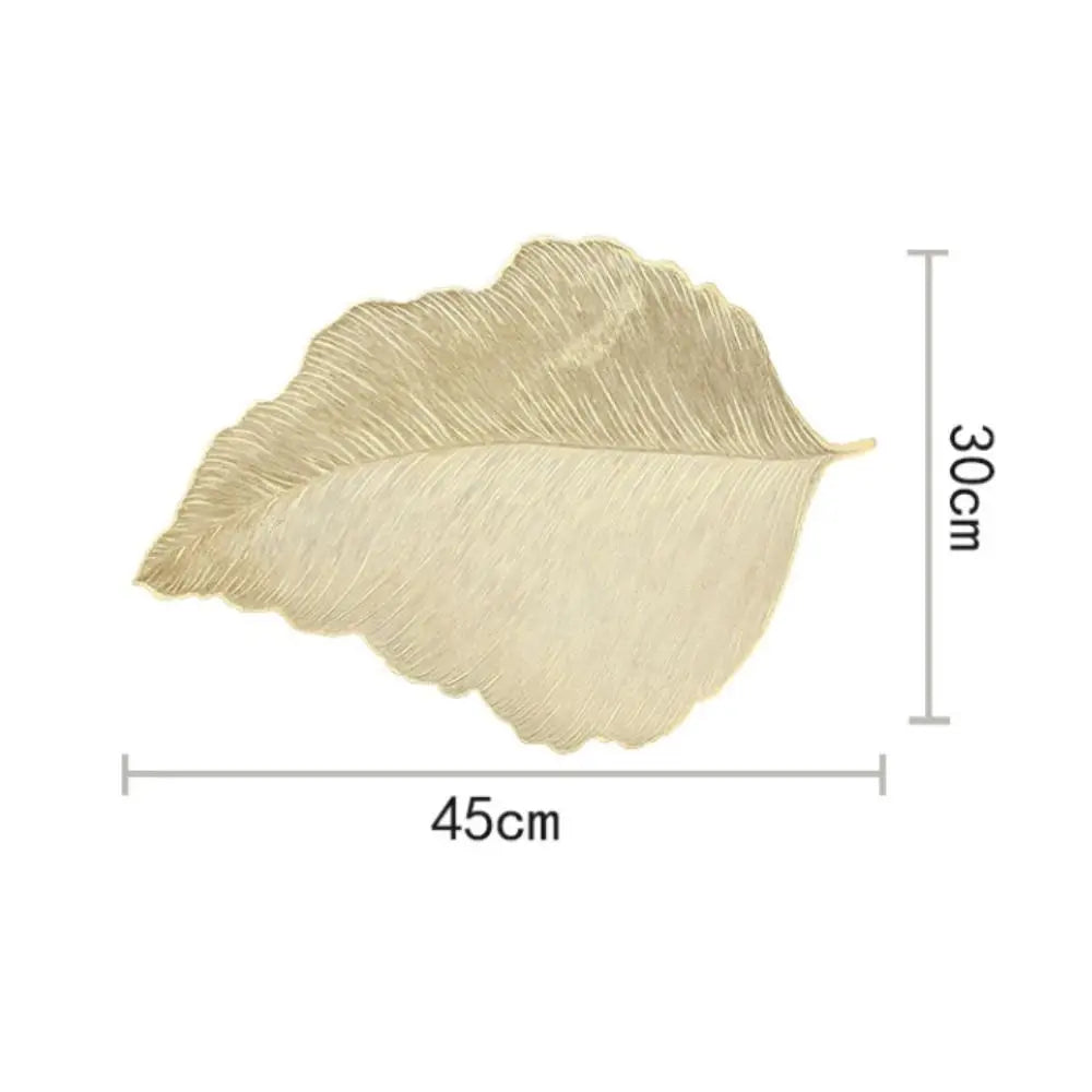 placemat moderne feuille dorée argenté rose élégant assiette cuillère fourchette
