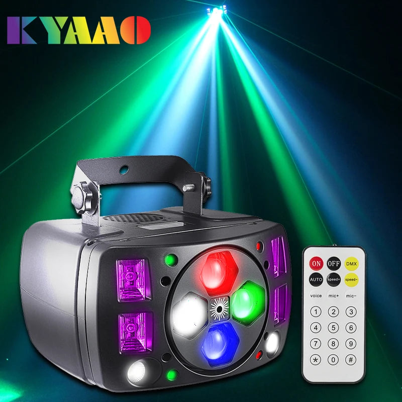 projecteur led laser effet scène mini moderne noir télécommande dmx rvb echang