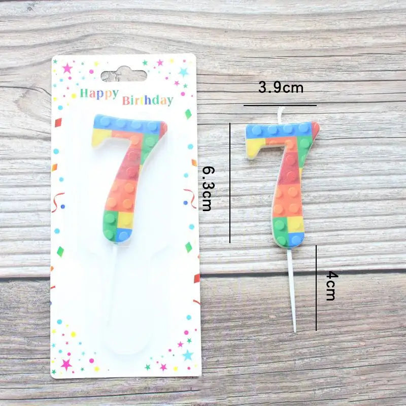 bougies anniversaire chiffres couleurs construction blocs decorative enfantine pique số đến