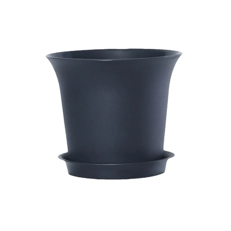 pots fleurs noirs modernes plastique plateau différentes tailles jardinage durable