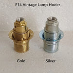 support lampe vintage E14 or argent anneau finement gravé base lampe vis