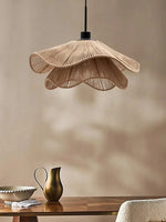 suspension tissée naturelle moderne rustique lumière chaude câble noir 40cm 50cm 60cm