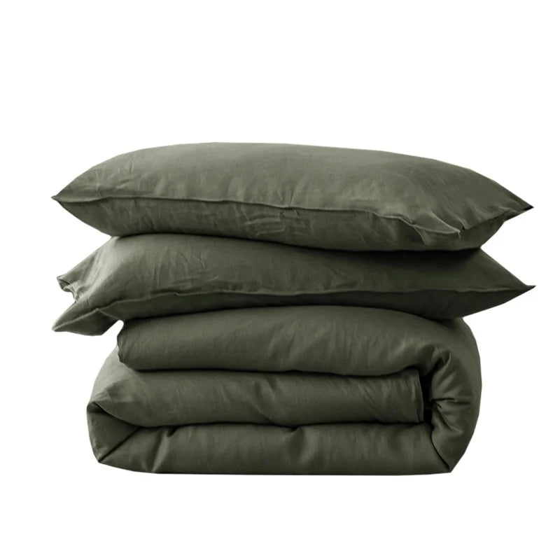ensemble housse couette fibre bambou lyocell pièces lit simple moderne couleur unie