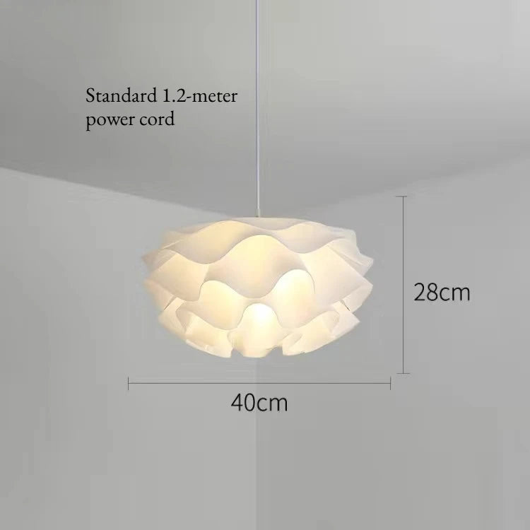 lampe suspendue moderne plissé blanc chambre salon salle manger