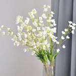 bouquet artificiel fleurs simples feuilles vertes moderne mariage noël rose blanc